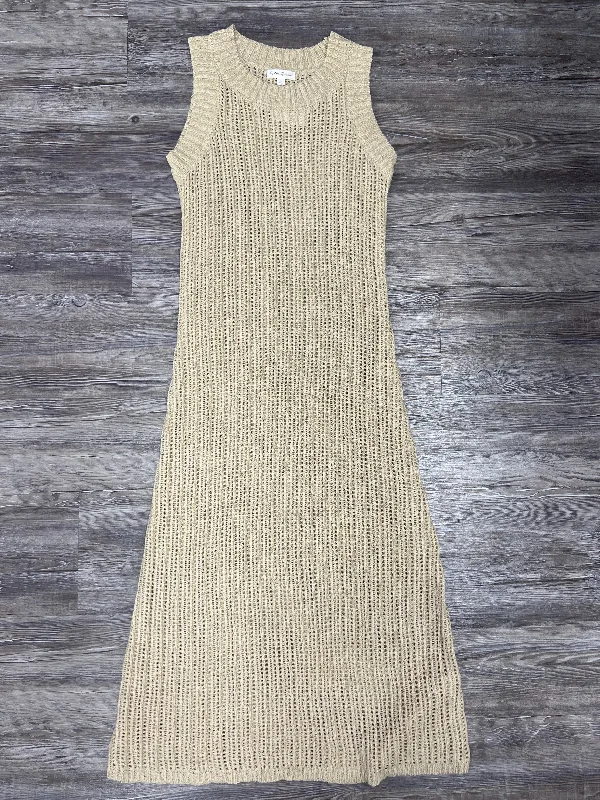 Dress Casual Midi By Clothes Mentor In Tan, Size: L